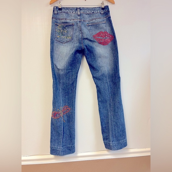 Vintage FUBU Women’s Rhinestone Boot Cut‎ Jeans – Y2K Medium Wash (Size 5/6) - Picture 2 of 4